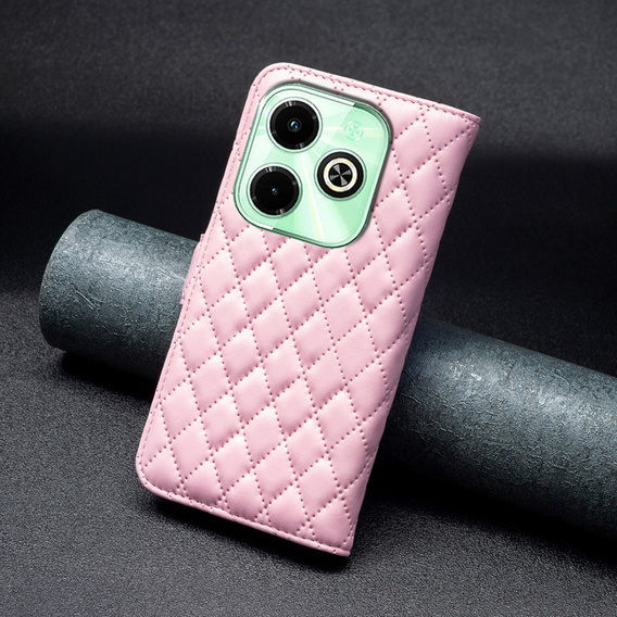 Cu clapetă pentru Infinix Hot 40i, Wallet, BINFEN COLOR, roz