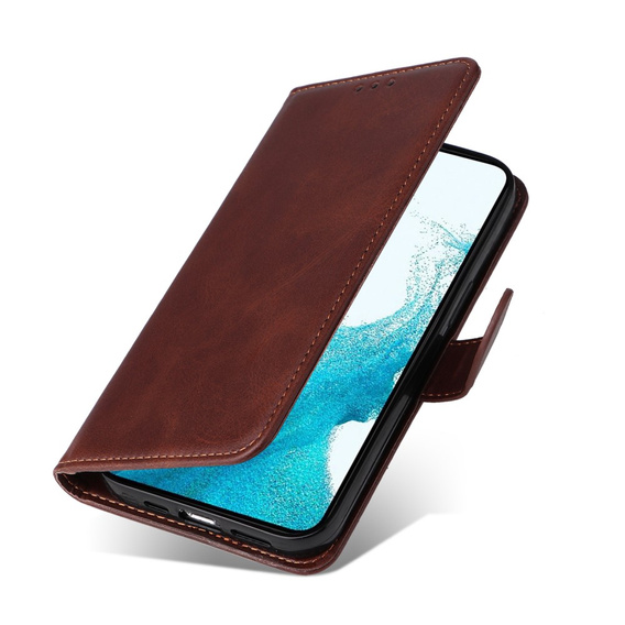 Cu clapetă pentru Samsung Galaxy A34 5G, Leather Wallet, maro