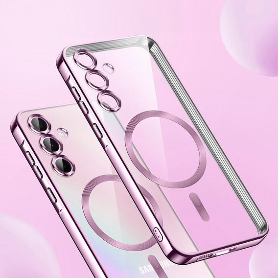 Husă pentru Samsung Galaxy A15 4G/5G, Electro MagSafe, roz + Sticlă pentru ecran