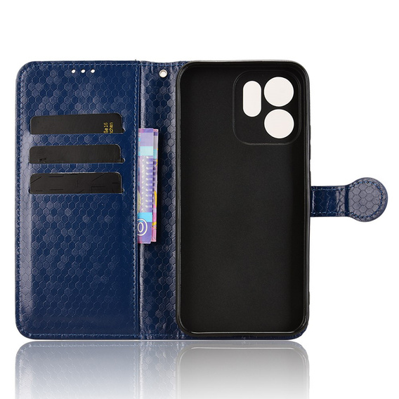 Husă cu clapetă pentru Oppo Reno 14F, Wallet Rhombus, albastru