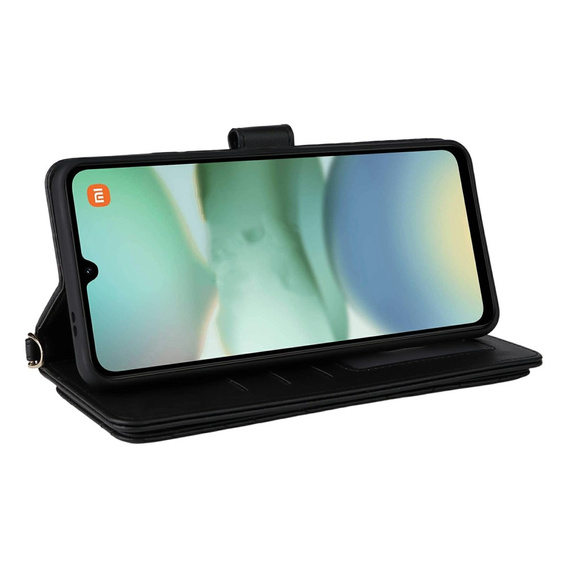 Carcasă cu clapetă pentru Xiaomi Redmi A5, Crossbody Leather Wallet, negru