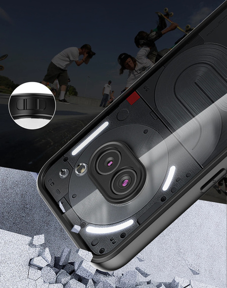 Carcasă pentru Nothing Phone 2a, Fusion Hybrid, cu protecție pentru camera foto, transparent / negru