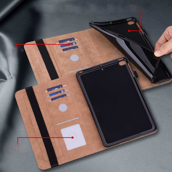 Husă pentru Lenovo Tab M10 Plus 10.6 Gen 3 TB-125F TB-128F, Classic, cu spațiu pentru stylus, verde