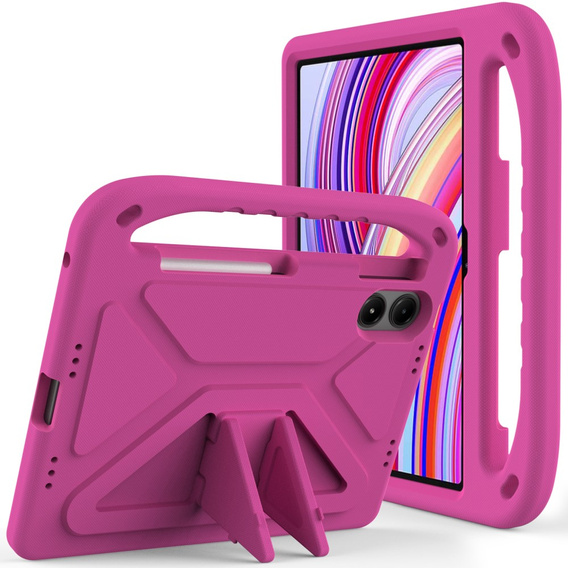 Husă pentru copii pentru Xiaomi Redmi Pad Pro / Xiaomi Poco Pad, cu mâner, roz