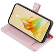 Cu clapetă pentru Oppo Reno8 T 4G, Wallet Zipper Pocket, roz