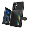 Husa pentru Samsung Galaxy A35 5G, Card Holder Kickstand, negru