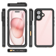 Husă impermeabilă IP68 pentru iPhone 16, negru