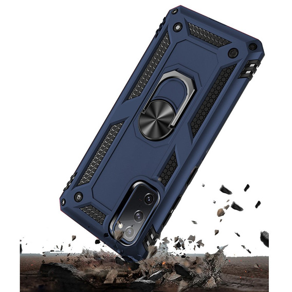 Husă blindată pentru Samsung Galaxy S20 FE, Nox Case Ring, albastru