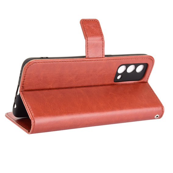 Cu clapetă pentru Realme GT Master, Crazy Horse Wallet, maro