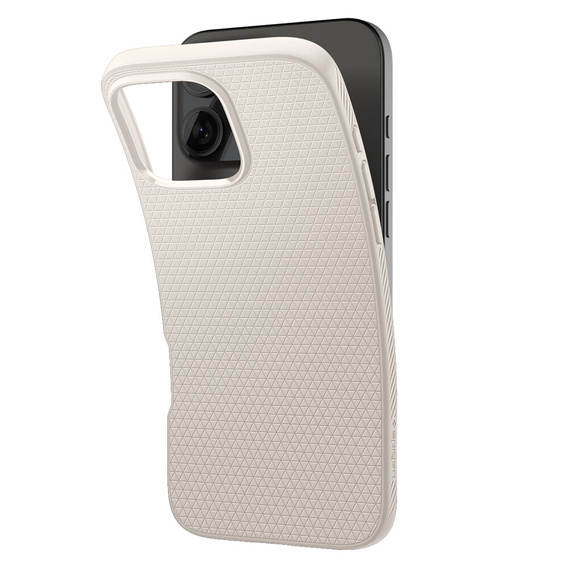 Carcasa Spigen pentru iPhone 16 Pro, Liquid Air, titan + 9H Tempered Glass