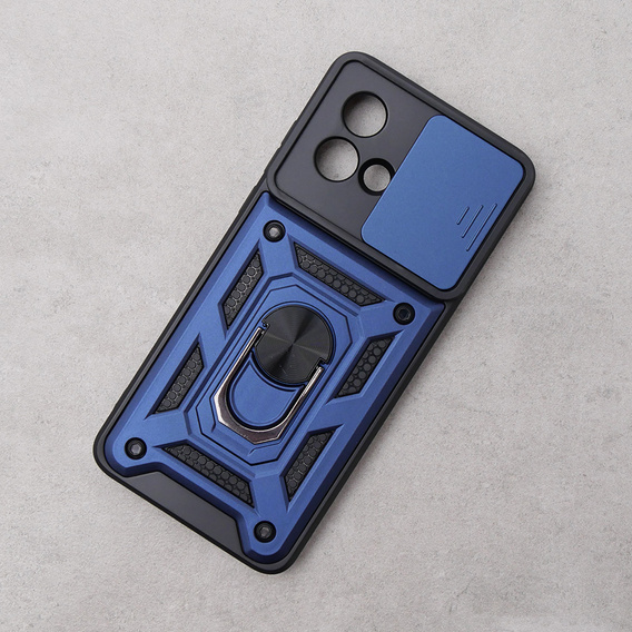 Husă blindată pentru Motorola Moto G84 5G, CamShield Slide, albastru