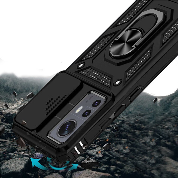 Husă blindată pentru Xiaomi 12 / 12X, CamShield Slide, albastru