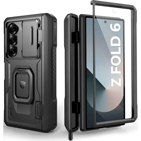 Husă blindată pentru Samsung Galaxy Z Fold 6 5G, Dexnor Full Body S-Pen Slot, negru