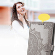 Cu clapetă pentru Motorola Edge 50 Fusion 5G, Mandala, gri
