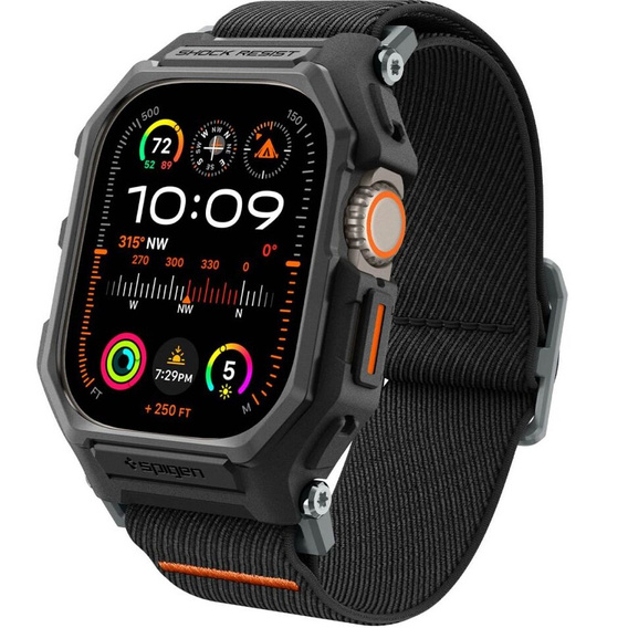 Pasek z etui Spigen do Apple Watch 4/5/6/7/8/SE 44/45mm, Rugged Armor Pro, Szary