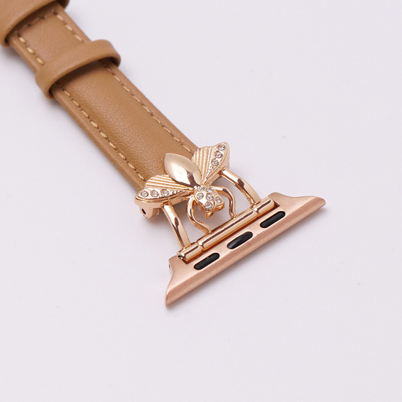 Curea din piele pentru Apple Watch 1/2/3/4/4/5/6/6/7/8/SE/Ultra 42/44/45/49mm, bej