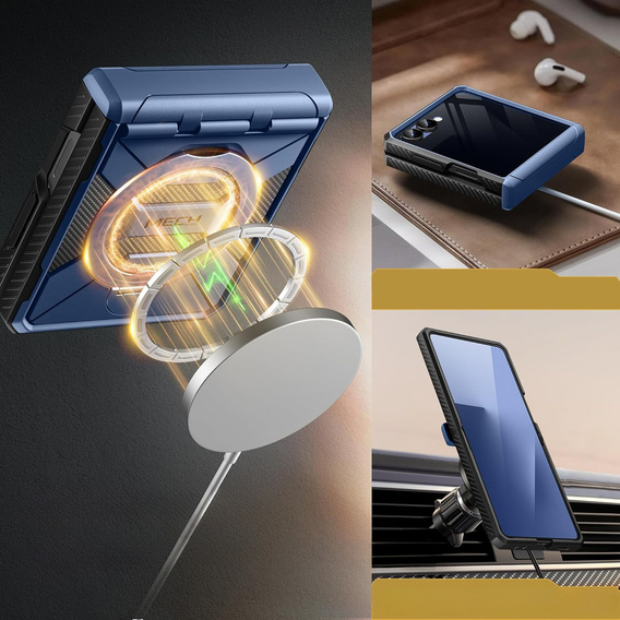 Husă Tongate MECH cu MagSafe pentru Samsung Galaxy Z Flip7 FE / Z Flip6, verde