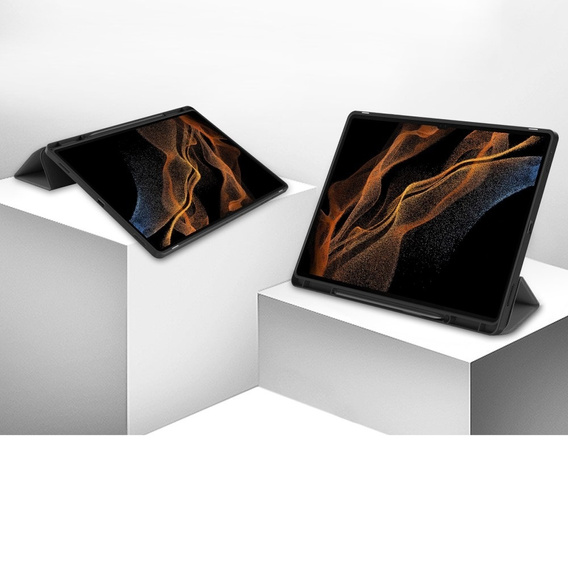 Husă pentru Samsung Galaxy Tab S10 Ultra, Smartcase cu spațiu pentru stylus, gri