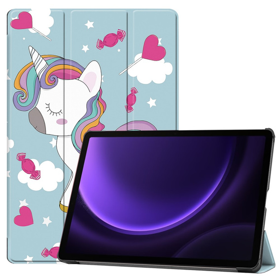 Husă pentru Samsung Galaxy Tab S10 Lite / S10 FE / S9 FE, cu clapetă, unicorn
