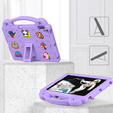 Husă pentru copii pentru iPad 10.2" 2021/2020/2019 (9/8/7 gen.) / Air 10.5" 2019 (3 gen.), Cute Patterns, cu suport, violet