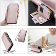 Cu clapetă pentru Xiaomi Redmi 14C / Xiaomi Poco C75, Wallet Zipper Pocket, roz