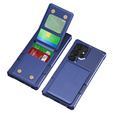 Husa pentru Samsung Galaxy S25 Ultra, Card Holder Kickstand, albastru închis