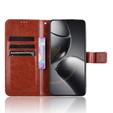 Cu clapetă pentru Xiaomi 14T, Crazy Horse Wallet, maro