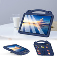 Husă pentru copii pentru Samsung Galaxy Tab S10+ Plus, Cute Patterns, cu suport, albastru închis