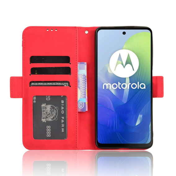 Cu clapetă pentru Motorola Moto G24 / G24 Power / G04, Card Slot, roșu