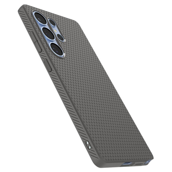 Carcasa Spigen pentru Samsung Galaxy S25 Ultra, Liquid Air, gri + 9H Tempered Glass
