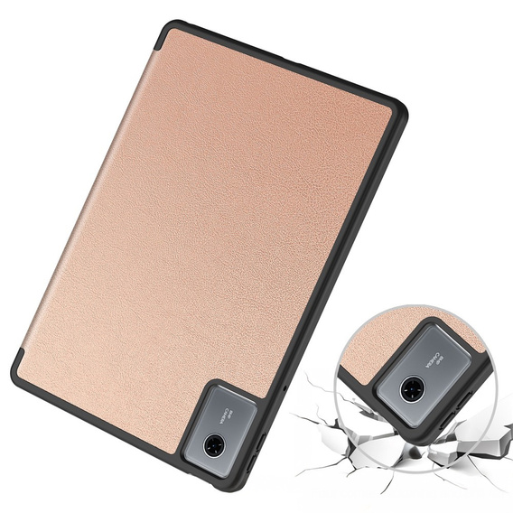 Husă pentru Lenovo Idea Tab 11" 2025 TB336FU TB336ZU, suport, Smartcase cu suport pentru stylus, auriu roz