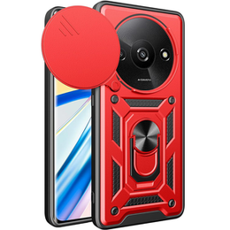 Husă blindată pentru Xiaomi Redmi A3, CamShield Slide, roșu