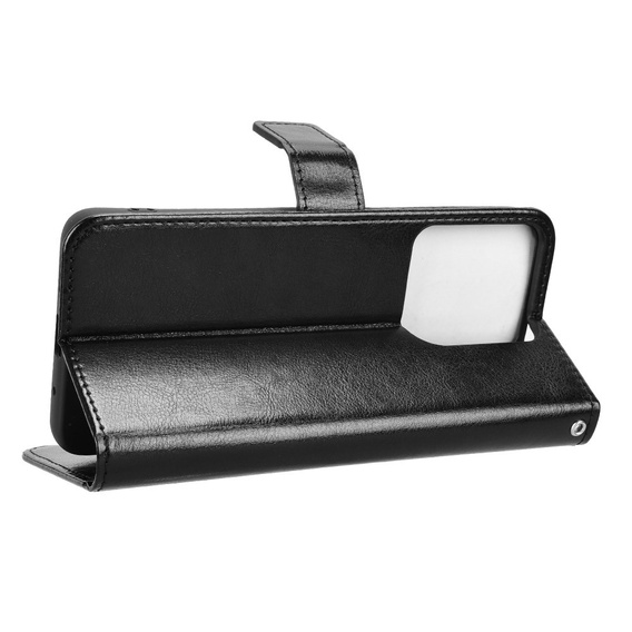 Cu clapetă pentru Motorola Moto G15 / Motorola Moto G15 Power, Crazy Horse Wallet, negru