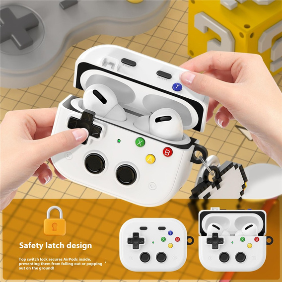 Carcasă retro pentru consolă cu etichetă în formă de inimă pentru AirPods Pro 3