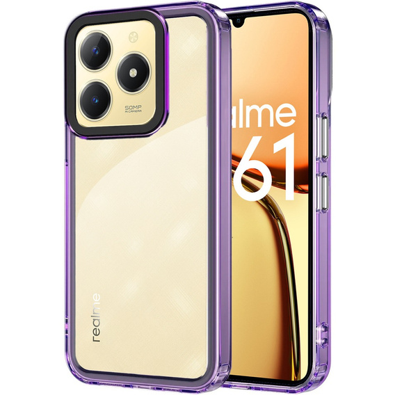 Huse pentru Realme C61, Fusion Hybrid, transparent / violet