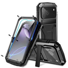 Husă R-JUST cu suport și sticlă încorporată pentru iPhone 17 Pro Max