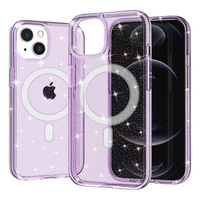 Huse pentru iPhone 14, Dropproof MagSafe Glitter, violet