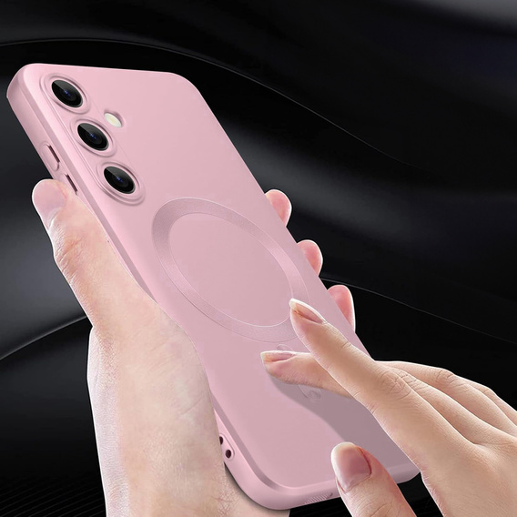 Carcasă pentru Samsung Galaxy A56, ColorMag, pentru MagSafe, roz + sticlă călită 9H