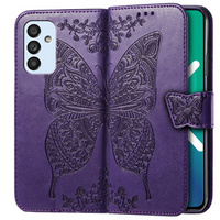 Cu clapetă pentru Samsung Galaxy M23 5G / M13, Butterfly, violet