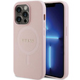 GUESS Huse pentru iPhone 14 Pro, Saffiano MagSafe, roz