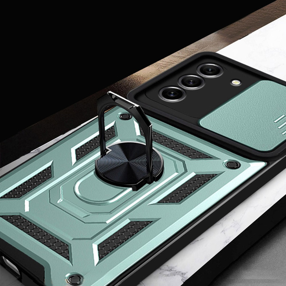 Husă blindată pentru Samsung Galaxy S23 Plus, CamShield Slide, verde