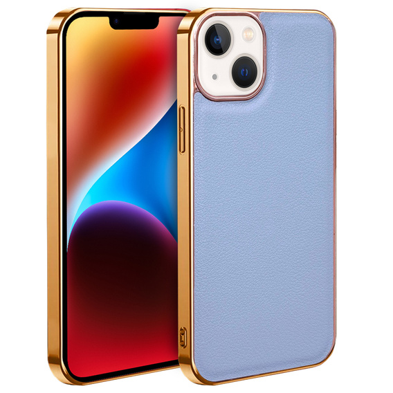 Huse pentru iPhone 14 Plus, Cowhide Leather, albastru