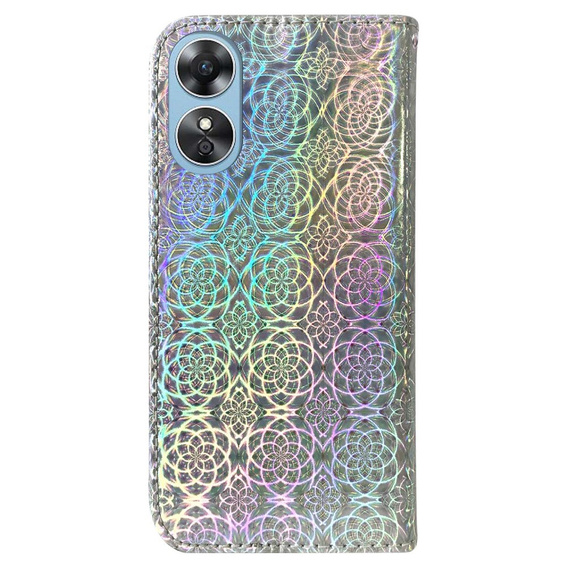 Cu clapetă pentru Oppo A17, Wallet mandala, gri