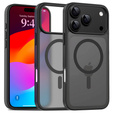 Carcasă Matt pentru iPhone 17 Pro Max, pentru MagSafe, negru translucid