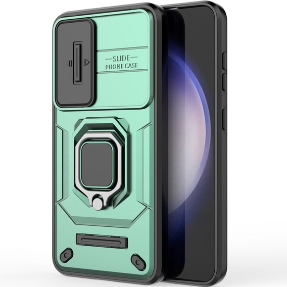Husă pentru Samsung Galaxy S24, KickStand Camera Lens, verde