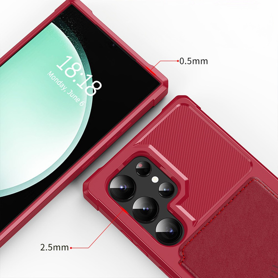 Husa pentru Samsung Galaxy S25 Ultra, Card Holder Kickstand, negru