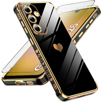 Carcasa pentru Samsung Galaxy A26, Electro heart, negru + sticlă 9H