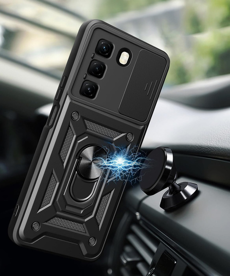 Husă blindată pentru Infinix Hot 50 Pro+ 4G, CamShield Slide, negru