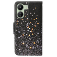 Cu clapetă pentru Xiaomi Redmi 13C / Poco C65, Wallet, Stars, negru