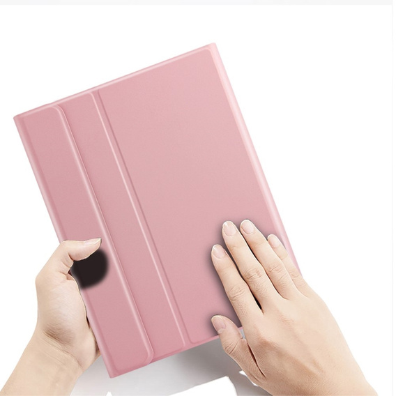 Carcasă + tastatură iPad 10.2 7/8/9 gen 2019/2020/2021, Keyboard Cover Pen Slot, roz rose gold